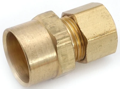 Pipe Fitting, Adapter, Lead Free Brass, 3/8 Compression x 5/8 In. Copper x Copper