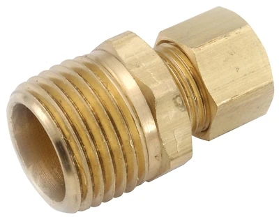 Connector, Brass, Compression, Male, 1/4 x 1/8 In.