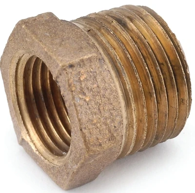 Pipe Fitting, Hex Reducing Bushing, Lead Free Brass, 3/8 x 1/8 In.
