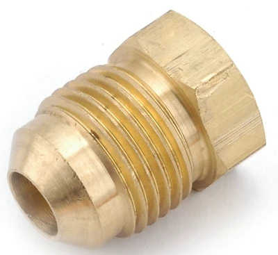 Anderson Metals 754039-04 Brass Flare Plug, Lead Free, 1/4 In.