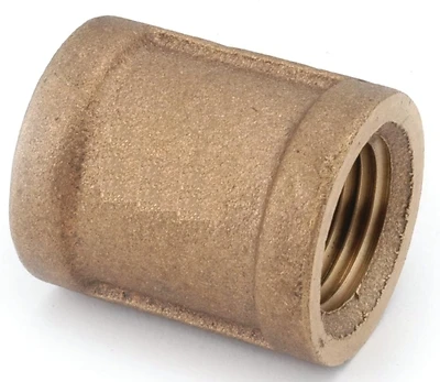 Anderson Metals 738103-04 Pipe Coupling, Lead Free Rough Brass, 1/4 In.