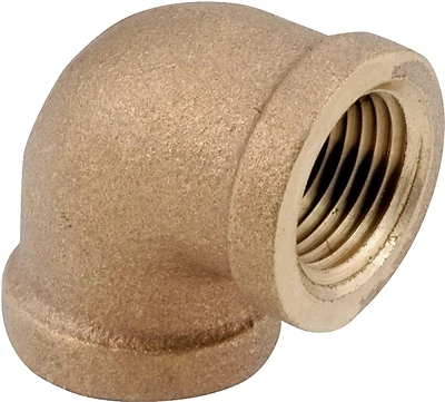 Pipe Fitting, Cast Elbow, Rough Brass, 90-Degree, 3/4 In.