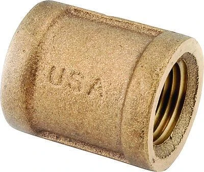 Pipe Coupling, Lead Free Rough Brass, 3/4 In.