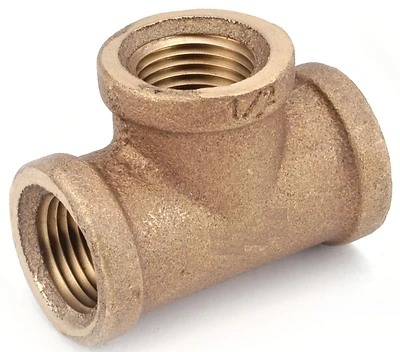 Pipe Tee, Rough Brass, 3/4 In.