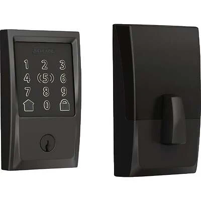 Encode Plus Smart WiFi Deadbolt Lock, Century Trim, Matte Black