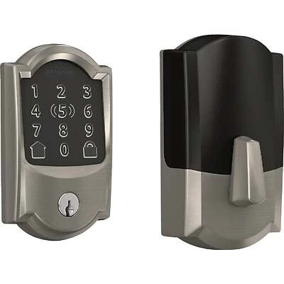 Schlage BE499WBVCAM619 Encode Plus Smart WiFi Deadbolt Lock, Camelot, Satin Nickel