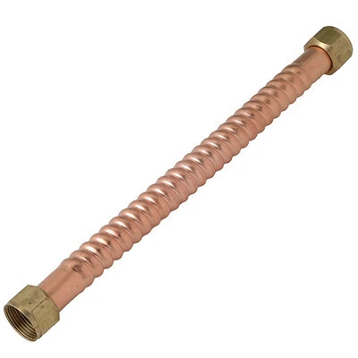 Water Heater Connector, Corrugated Copper, 3/4 FIP x 18 In.