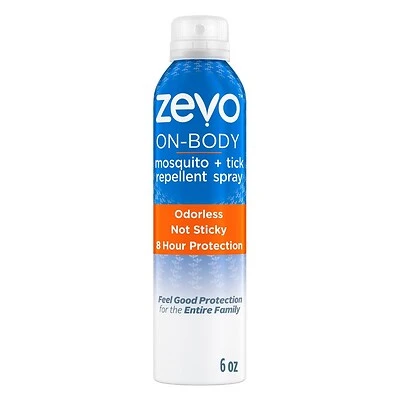Zevo On-Body Aerosol Spray Insect Repellent, Mosquitoes and Ticks, 6 Oz