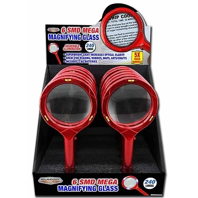 6 SMD Mega Magnifying Glass, LED Light
