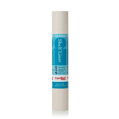 Con-Tact 05F-C5T12-01 Embossed Shelf Liner, Vinyl, Almond, 12 In. X 5 Ft.
