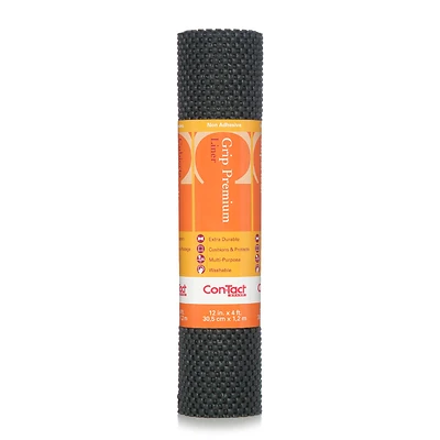 12 In. X 4 Ft. Black Grip Premium Non-adhesive Shelf Liner