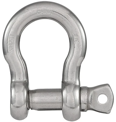 Marine Grade Anchor Shackle, Stainless Steel, 3/8 In.