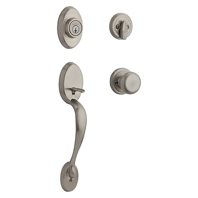 Kwikset 800CEXJ 15 SMT Chelsea Entry Handleset, Single Cylinder Deadbolt, Satin Nickel