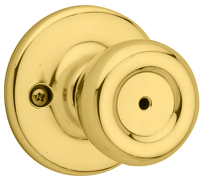 Tylo Polished Brass Bed & Bath Door Knob With Adjustable Latch