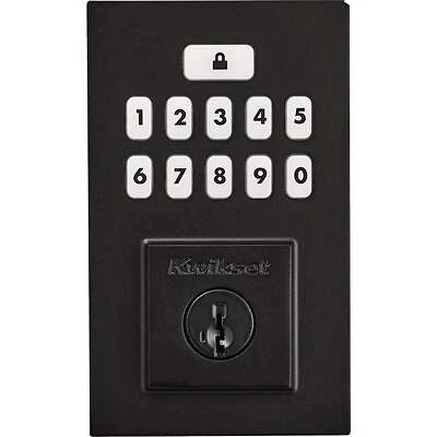 Kwikset 9260 CNT 514 SmartCode Electronic Deadbolt, Matte Black, Keyless Entry