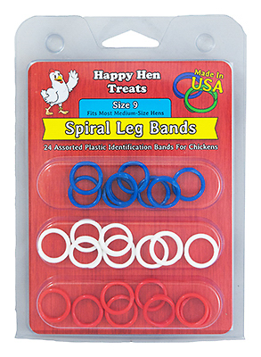 Poultry Spiral Leg Bands, 3 Colors, Size 9, 26-Ct.