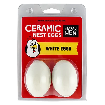 Ceramic Nest Eggs, White, 2-Pk.