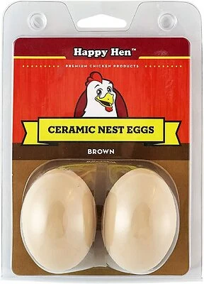 Ceramic Nest Eggs, Brown, 2-Pk.