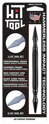 1/32 In. & 2/32 In. Hss Steel Hammerless Spring Loaded Nail Set Model Ns1ns2