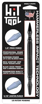 1/8 In. & 3/16 In. Hammerless Spring Loaded Punch Set, Model Cp0pp0