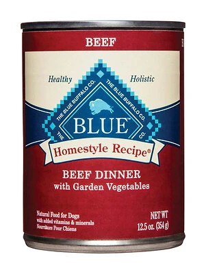 Blue Buffalo 800197 Homestyle Recipe Wet Dog Food, Beef Dinner, 12.5 oz. Can