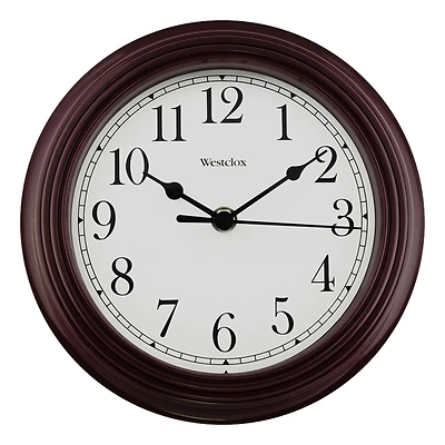 Simplicity Wall Clock, Burgundy,  8.5-In. Round