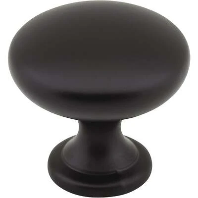 KasaWare K778MB-10 Cabinet Knob, 1-1/8 in Projection, 1-3/16 in Dia, Zinc, Matte Black, 10/PK