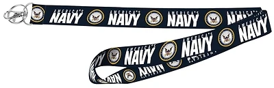 Hy-Ko LAN-120 Navy Nylon Lanyard With Metal Clip, 1 In. Wide