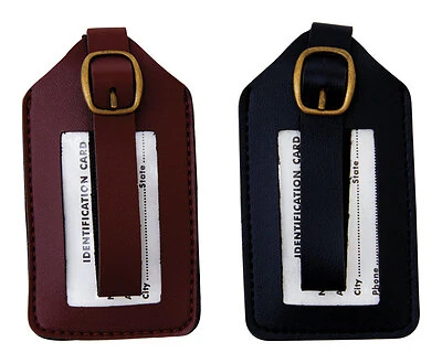 Hy-Ko KC150 Luggage ID Tag, Leather Look