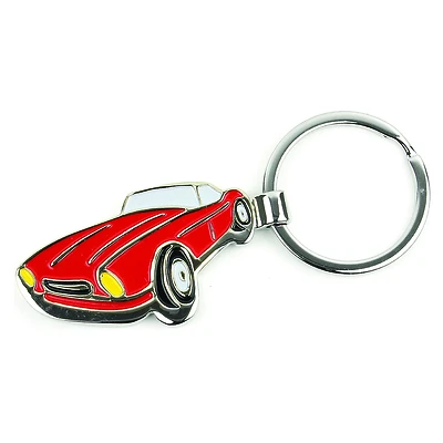 Hy-Ko KH441 Sports Car Keychain, Metal Split Ring, 1-1/8 In.