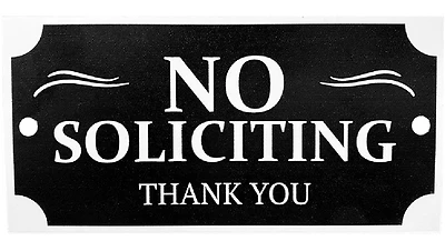 Hy-Ko PLQ-001 No Soliciting Sign, 8.25 x 3.87 In. Polystyrene Plaque