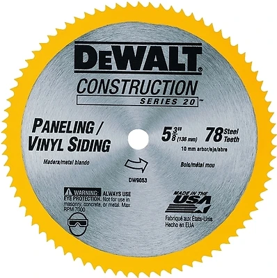 DeWalt DW9053 Cordless Saw Blade, 80-Tooth, 5-3/8 In.