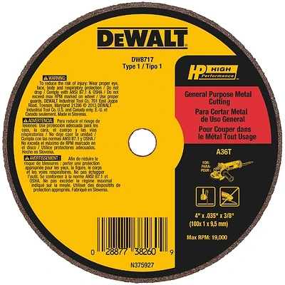 Small Diameter Cutoff Wheel, 3/8 x .035 x 4 In.