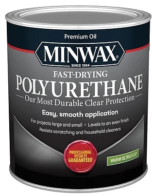 Minwax 630154444 Ultra Flat Polyurethane, Clear, Quart