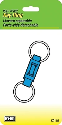 Hy-Ko KC115 Pull-Apart Key Ring, Plastic