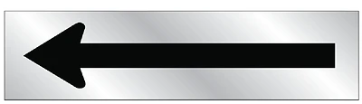 Hy-Ko 486 Arrow Sign, Self-Adhesive Vinyl, Silver, 2 In x 8 In