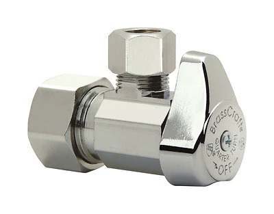 Chrome Angle Stop Valve, 5/8 x 1/2-In.