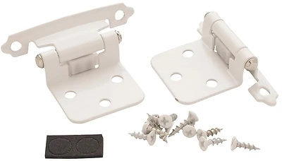 Amerock White Variable Overlay Self-Closing Cabinet Hinge, 2-Pack
