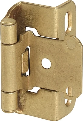 Amerock BPR7550BB Self-Closing Partial Wrap Overlay Hinge, Burnished Brass, 2-Pack