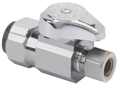 Straight Stop Valve, .5 Push Connect x 3/8-In. Compression