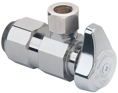 Angle Stop Valve, .5 Push Connect x 3/8-In. Compression