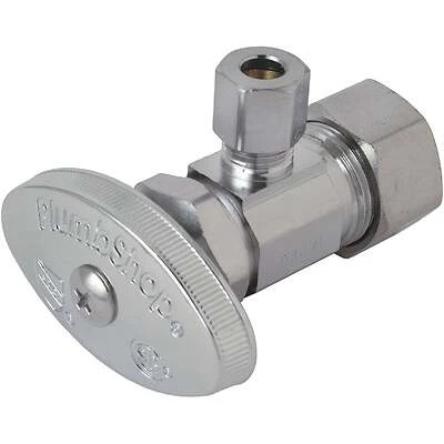 1/2 In. C X 1/4 In. Od Multi-turn Angle Valve - Chrome-plated Brass