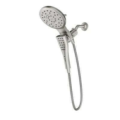 8-Spray Rainshower + Handheld Shower Head, Spot-Resistant Brushed Nickel, 7 In.