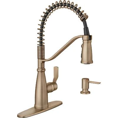 Nolia 1-handle Pull-down Kitchen Faucet, Bronzed Gold, Model 87886bzg