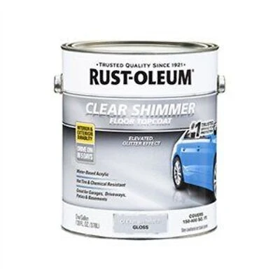 Concrete Floor Shimmer Topcoat, 1-Part, Clear, 1-Gallon