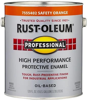 Rust-Oleum 7555-402 Professional Industrial Enamel, Safety Orange, 1 Gallon