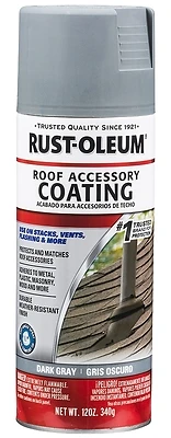 Roof Accessory Coating, 12-oz. Spray, Dark Gray