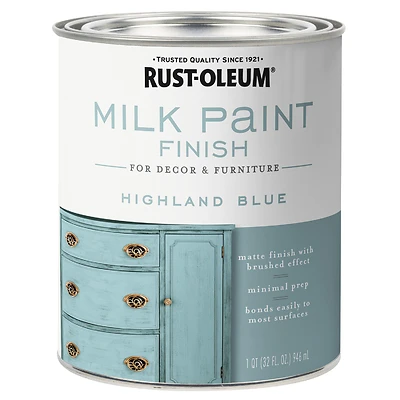 Rust-Oleum Milk Paint Finish, Highland Blue, Matte, 30-oz.