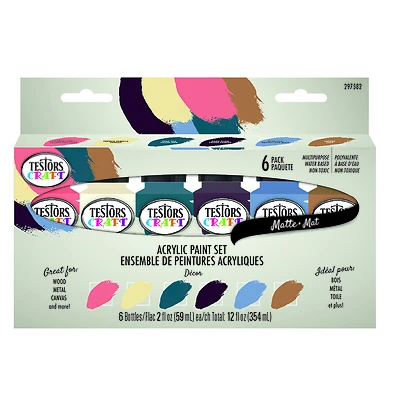 Testors 297582 Craft Paint Set, Assorted, 2 oz Bottle