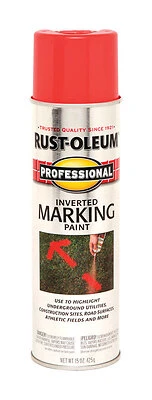 Professional Fluorescent Red-orange Inverted Marking Paint 15 Oz